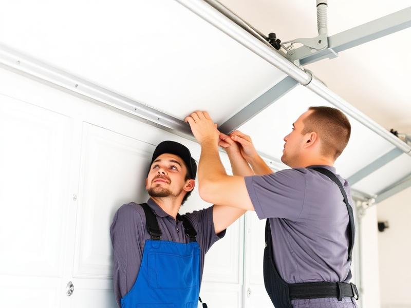 Waco Garage Doors professional technicians installing garage door